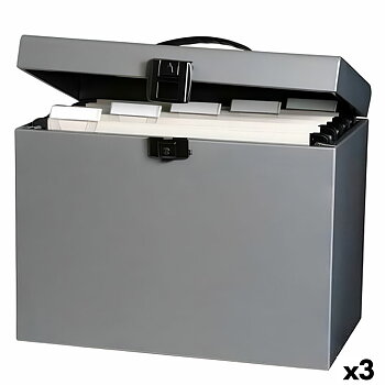 Filbox Oxford Class n Go Grå A4 29,5 x 37 x 22 cm (3 antal)