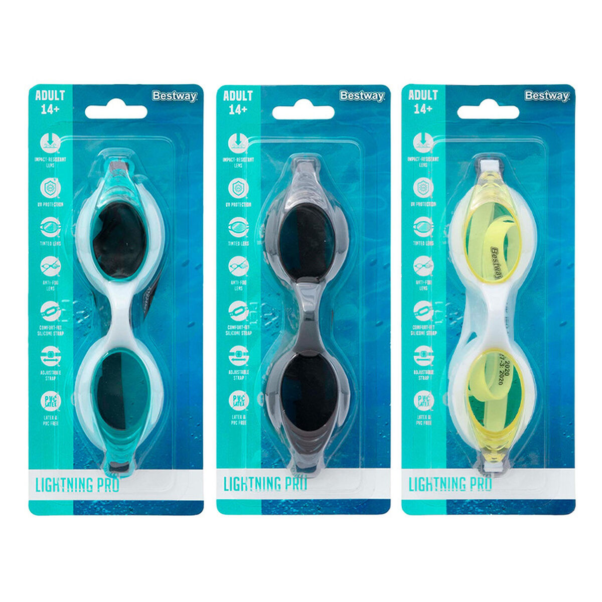Bestway Barn Simglasögon Silikonrem Blandad Färg Antifog +3 år Strand och Pool 21110 - 5
