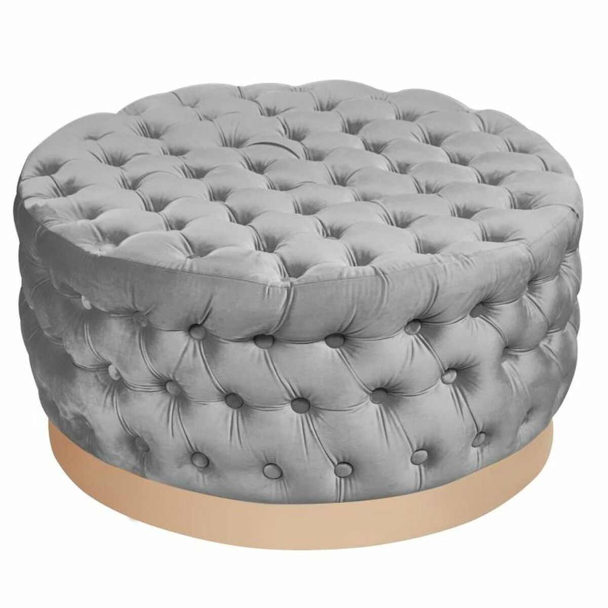 Fotpall DKD Home Decor Grå Polyester Trä MDF (78 x 78 x 40 cm) - 3