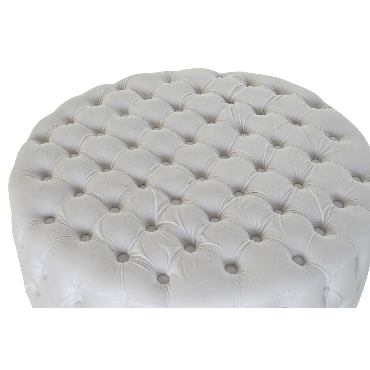 Fotpall DKD Home Decor Vit Polyester Trä MDF (78 x 78 x 40 cm) - 4