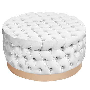 Fotpall DKD Home Decor Vit Polyester Trä MDF (78 x 78 x 40 cm)