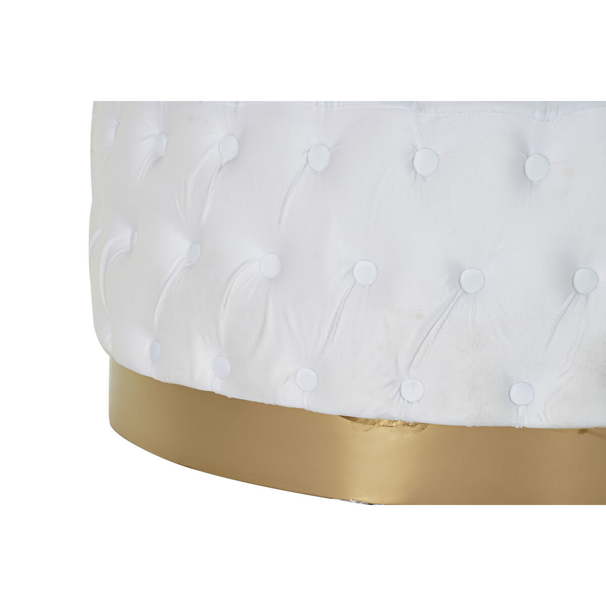 Fotpall DKD Home Decor Vit Polyester Trä MDF (78 x 78 x 40 cm) - 5