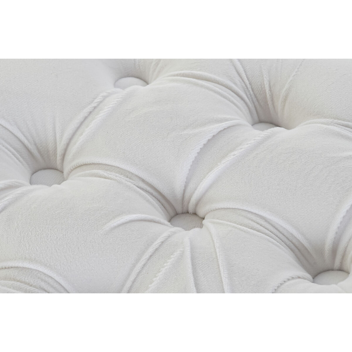 Fotpall DKD Home Decor Vit Polyester Trä MDF (78 x 78 x 40 cm) - 6