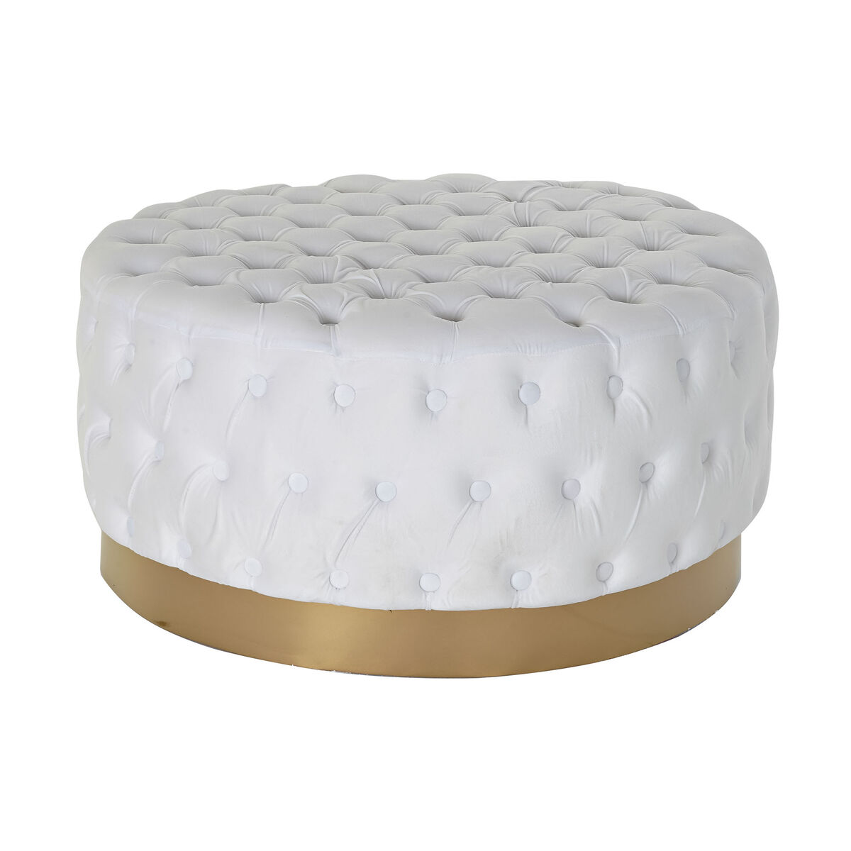 Fotpall DKD Home Decor Vit Polyester Trä MDF (78 x 78 x 40 cm) - 3