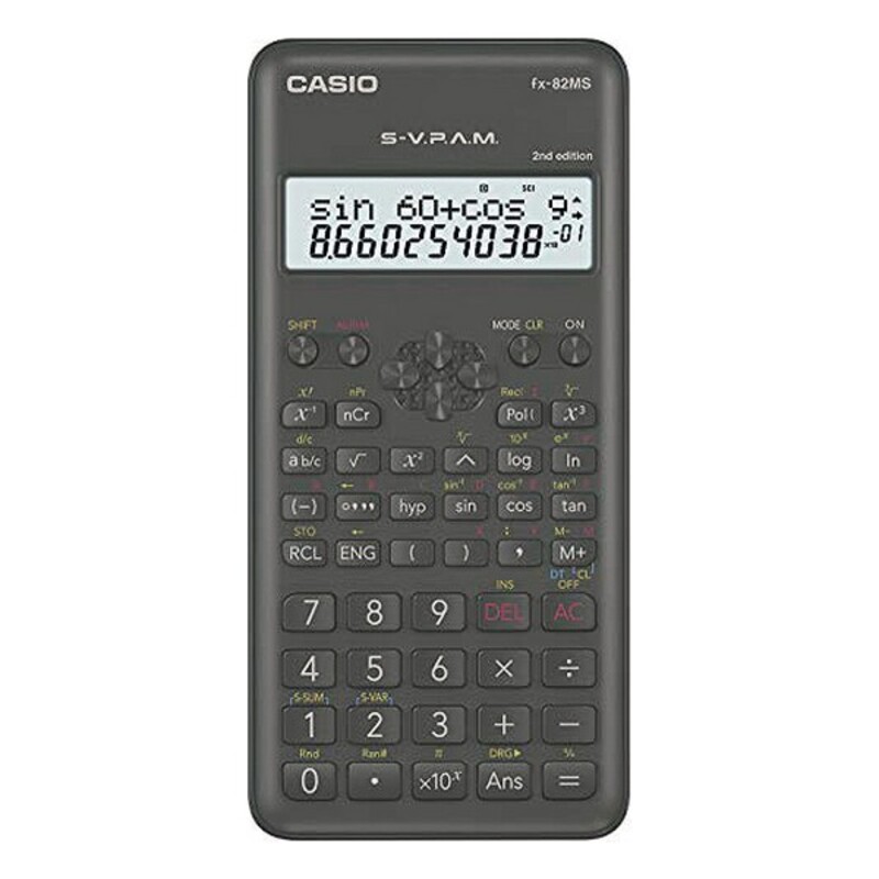 Vetenskaplig Kalkylator Casio FX-82 MS2 Svart Mörkgrå Plast