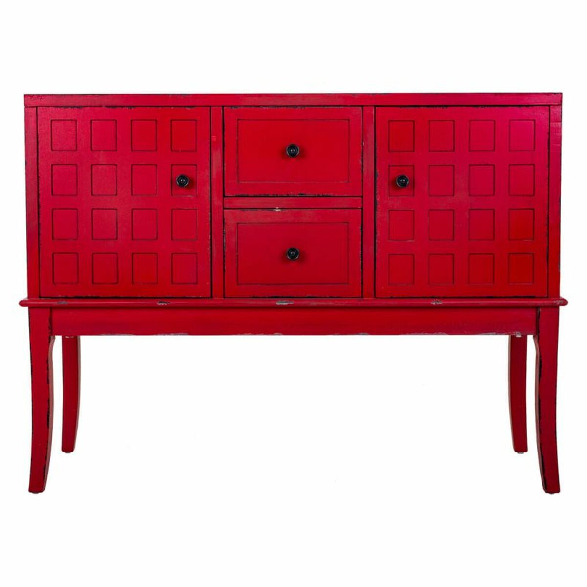 Hallmöbel med lådor Alexandra House Living Röd Granträ Trä MDF 36 x 82 x 108 cm - 3