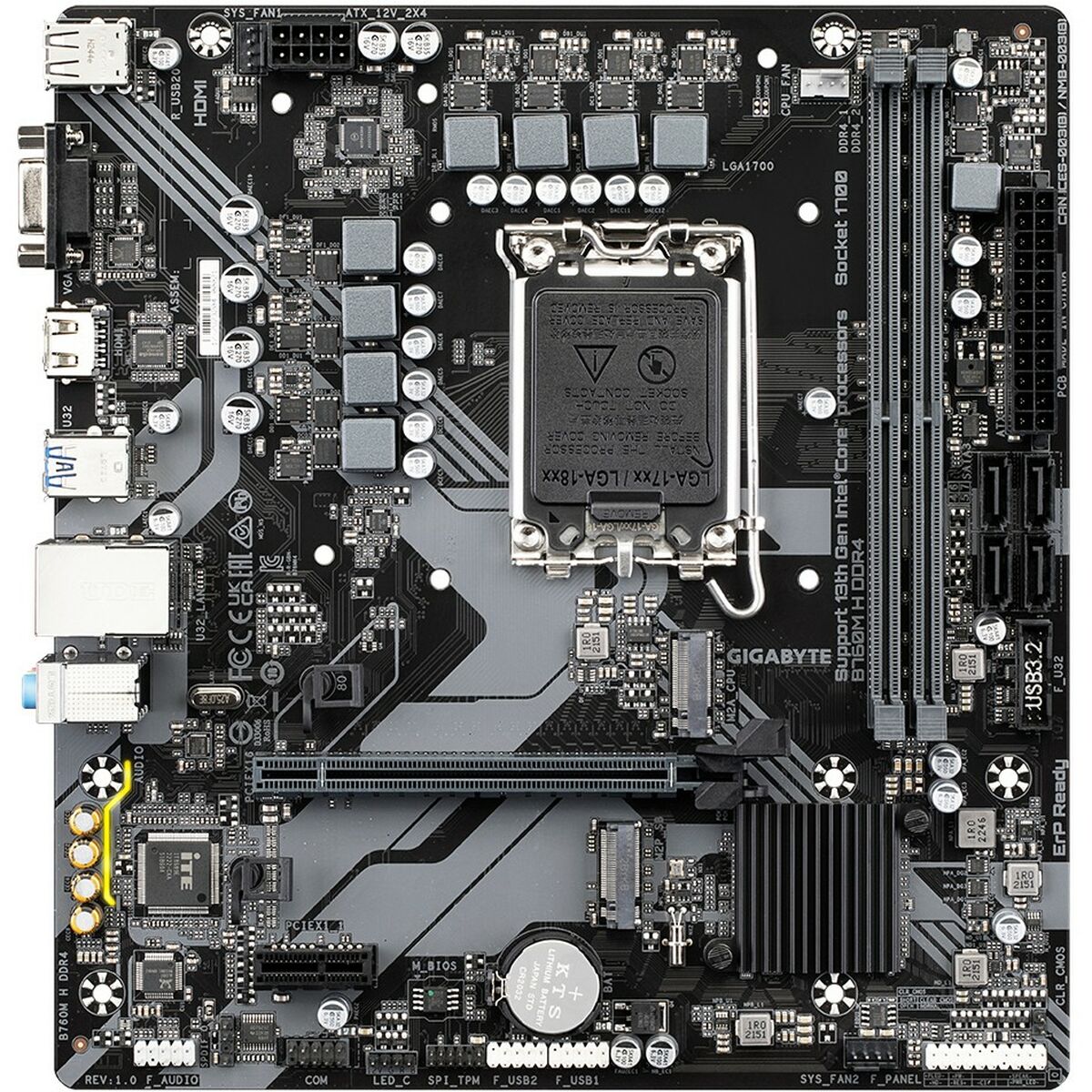 Moderkort Gigabyte B760M H 1700 MATX INTEL B760 EXPRESS LGA 1700 - 6