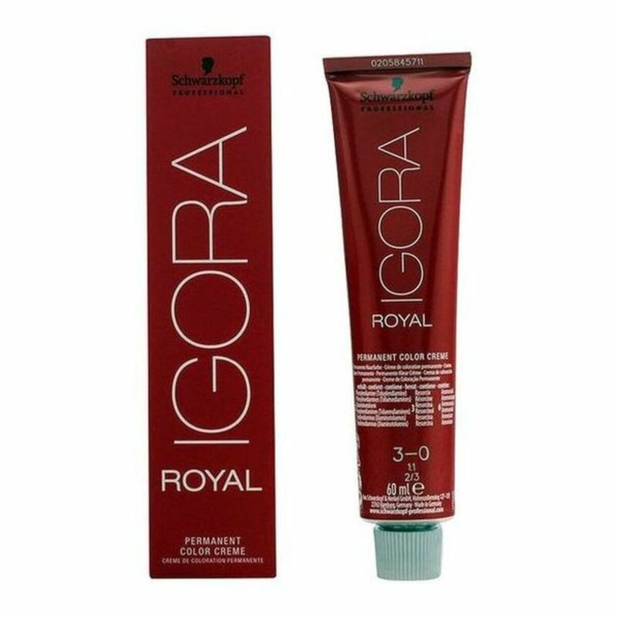 Permanent färg Schwarzkopf Igora Royal Nº 3-0 60 ml
