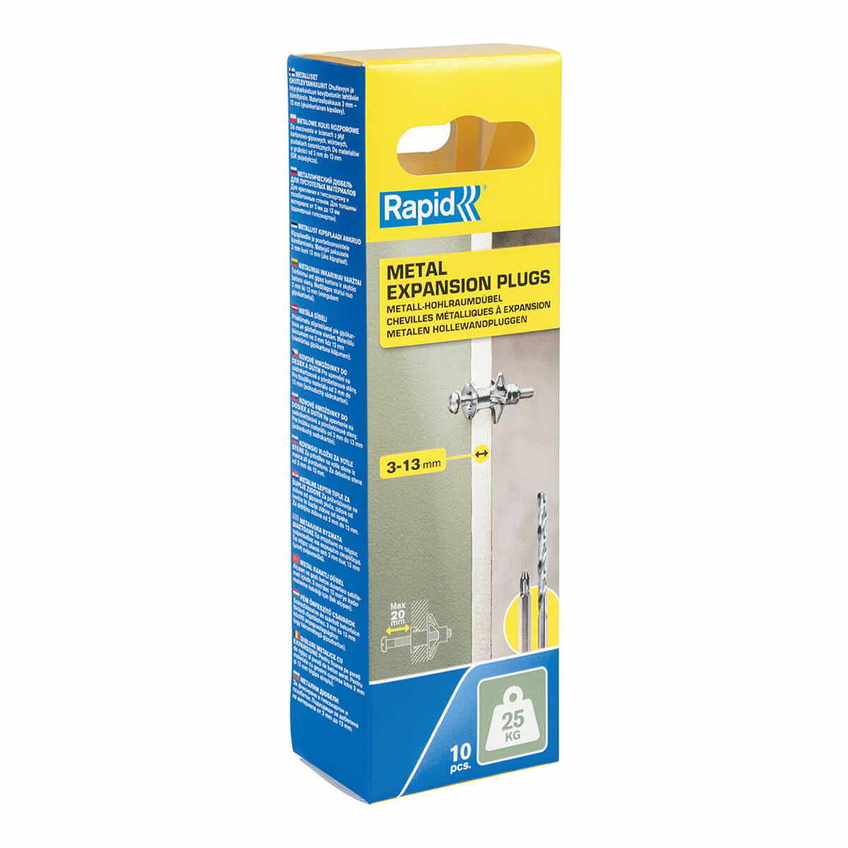 Pluggar och skruv Rapid 5001546 M4 x 40 mm Ø 8 x 32 mm Metall Expansion 10 antal - 3