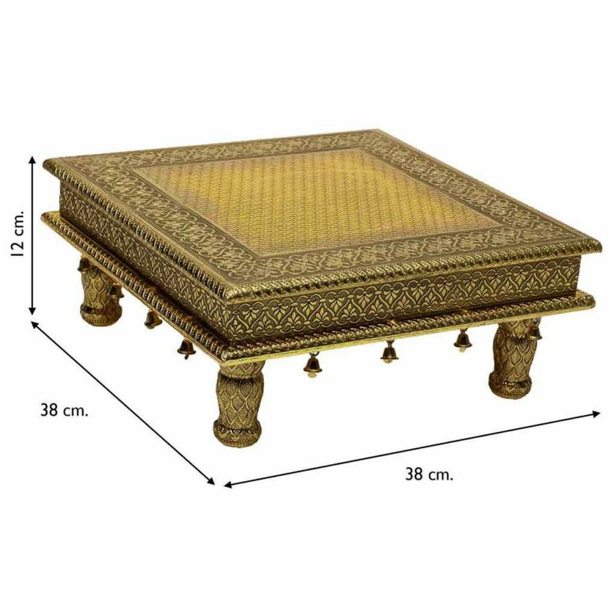 Sidobord Alexandra House Living Gyllene Aluminium Trä MDF 38 x 12 x 38 cm - 6