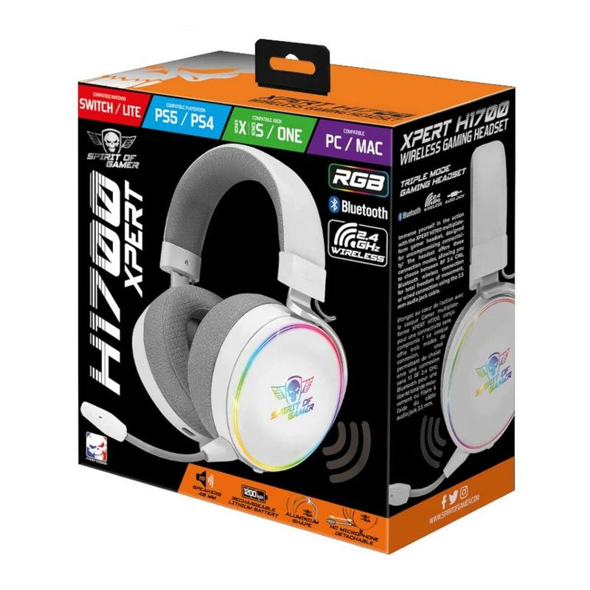 Hörlurar Spirit of Gamer XPERT H1700 Vit - 2