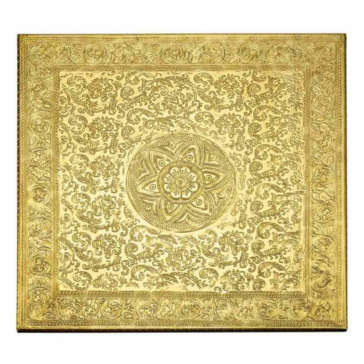 Sidobord Alexandra House Living Gyllene Aluminium Trä MDF 38 x 12 x 38 cm - 3