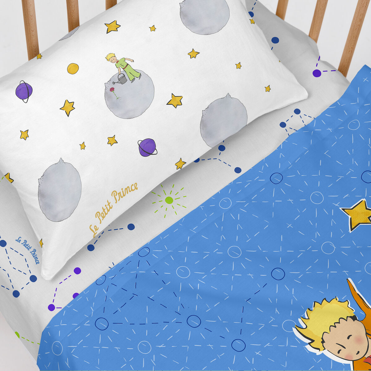 Bäddset HappyFriday Le Petit Prince Accolade Multicolour Babysäng 2 Delar - 4