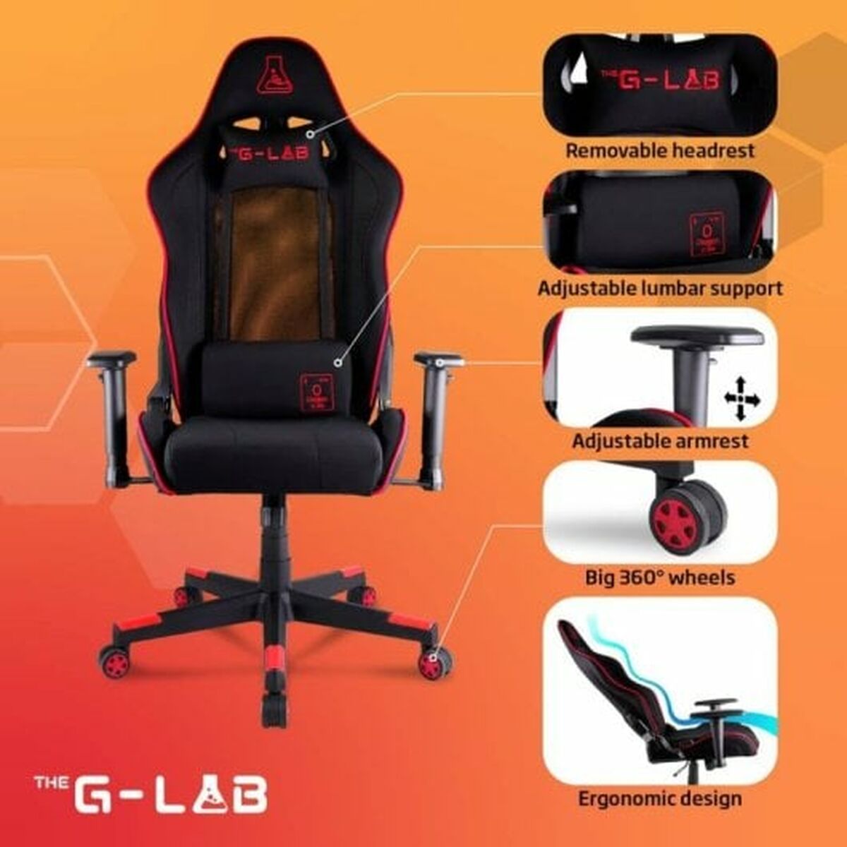 Spelstol The G-Lab Oxygen Blå - 4