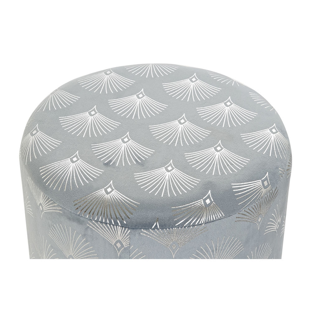 Fotpall DKD Home Decor Blå Polyester Metall Gyllene (35 x 35 x 43 cm) - 2