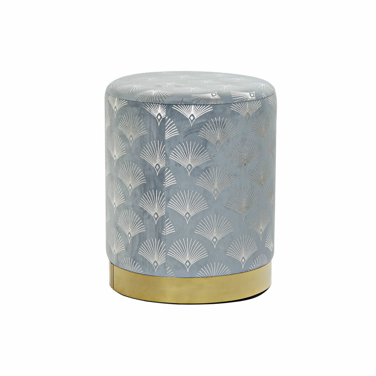 Fotpall DKD Home Decor Blå Polyester Metall Gyllene (35 x 35 x 43 cm) - 3