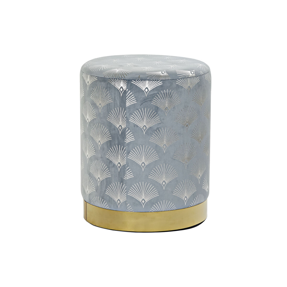Fotpall DKD Home Decor Blå Polyester Metall Gyllene (35 x 35 x 43 cm) - 5