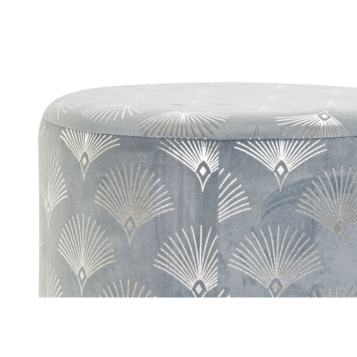 Fotpall DKD Home Decor Blå Polyester Metall Gyllene (35 x 35 x 43 cm) - 7