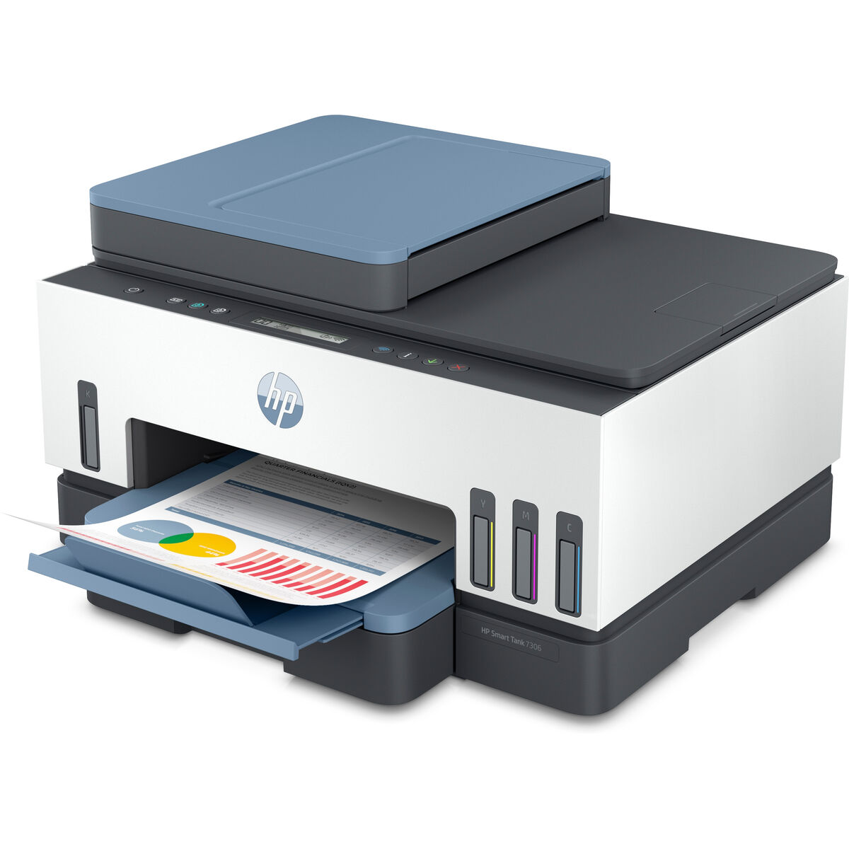 Multifunktionsskrivare HP Impresora multifunción HP Smart Tank 7306, Impresión, escaneado, copia, AAD y Wi-Fi, AAD de 35 hojas; - 2