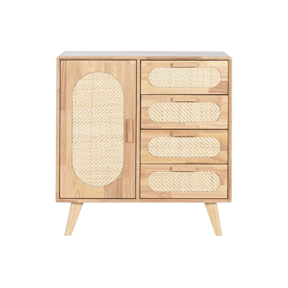 Skänk Home ESPRIT Naturell Metall Rattan Gummiträ 73,5 x 35 x 78 cm - 3