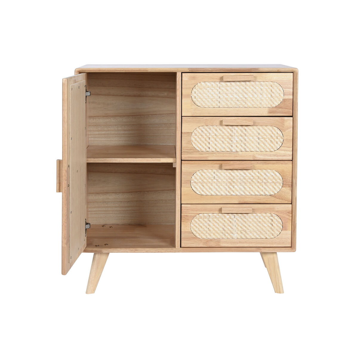 Skänk Home ESPRIT Naturell Metall Rattan Gummiträ 73,5 x 35 x 78 cm - 8