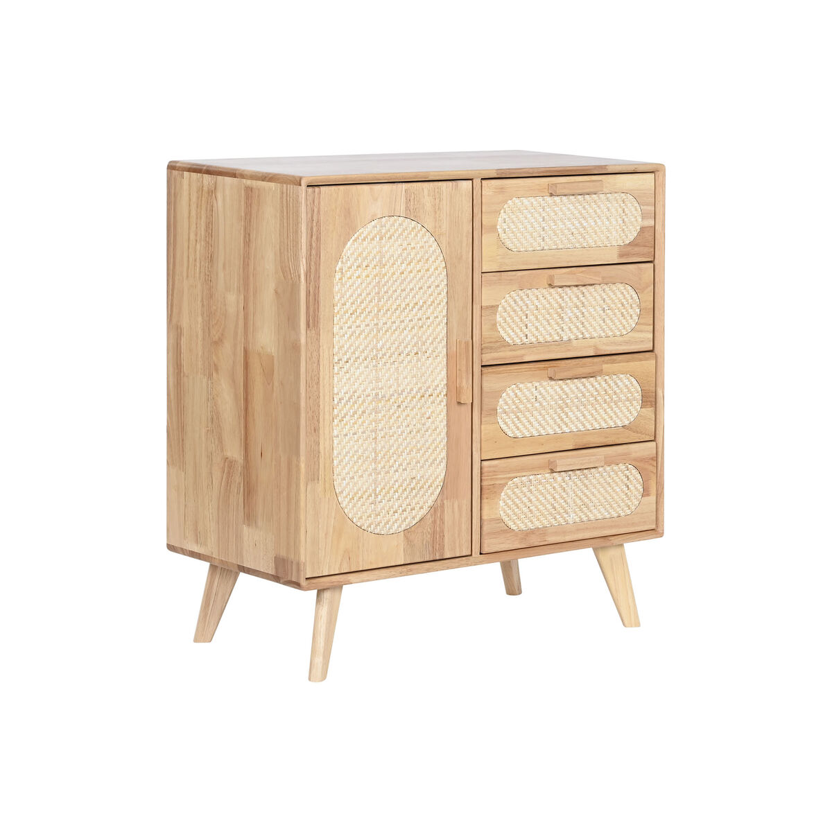 Skänk Home ESPRIT Naturell Metall Rattan Gummiträ 73,5 x 35 x 78 cm