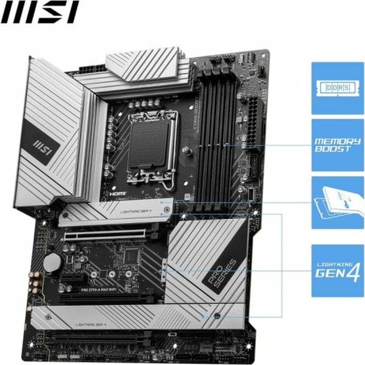 Moderkort MSI PRO Z790-A MAX WIFI DDR5 ATX 1700 LGA 1700 Intel Z790 Express - 3