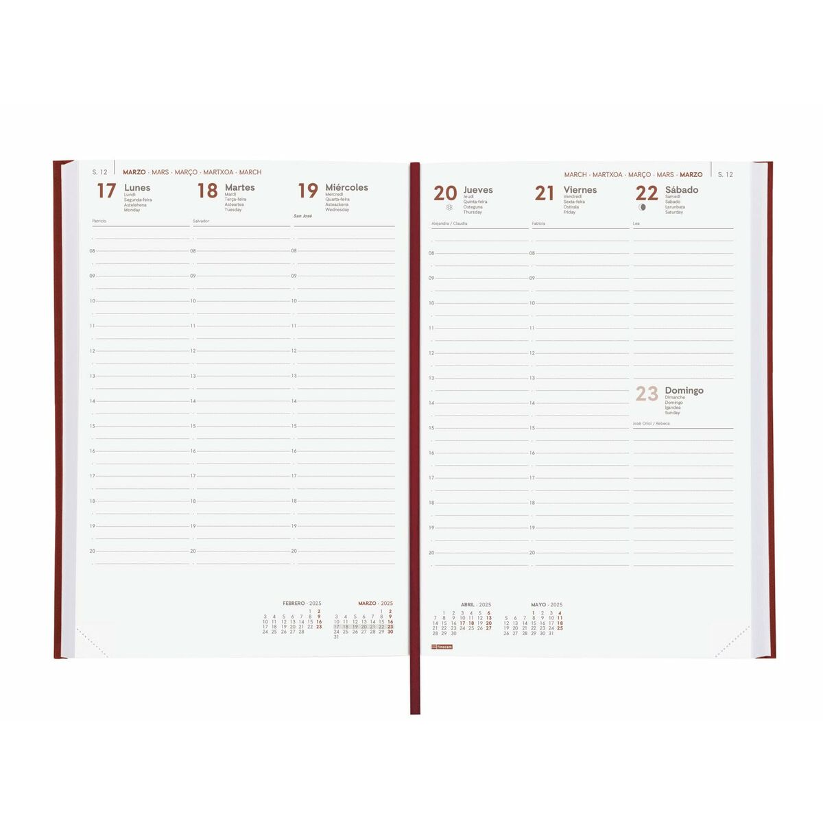 Dagbok Finocam DYNAMIC MILANO Y11 Bordeaux 16,5 x 24 cm 2025 - 6