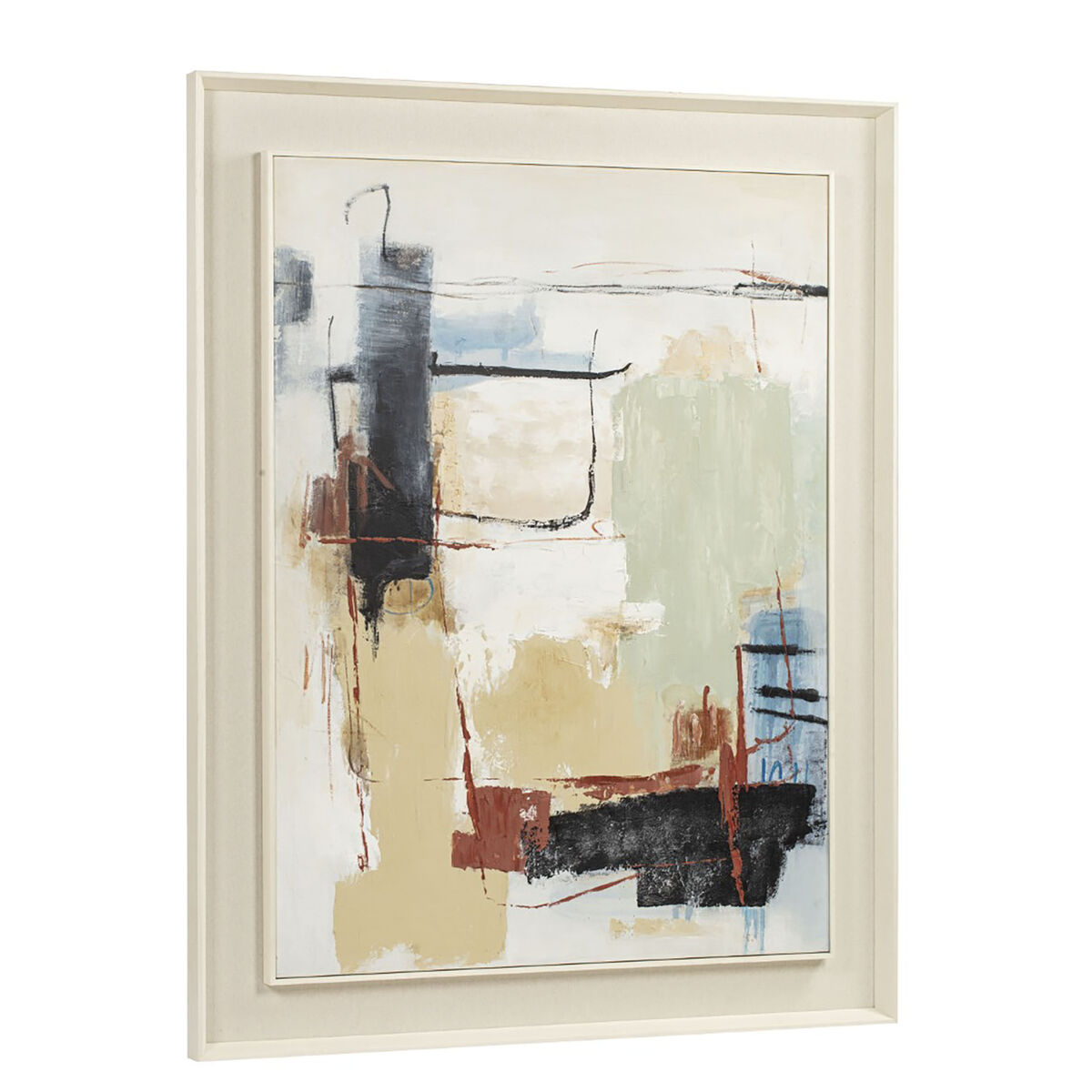 Kanvas Home ESPRIT Gul Vit Abstrakt Urban 110 X 6 X 140 CM