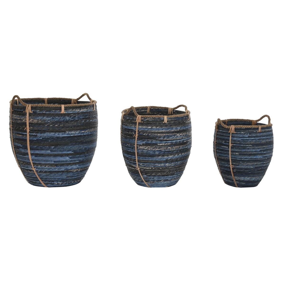 Korg - set DKD Home Decor Marinblå 56 x 56 x 60 cm - 6