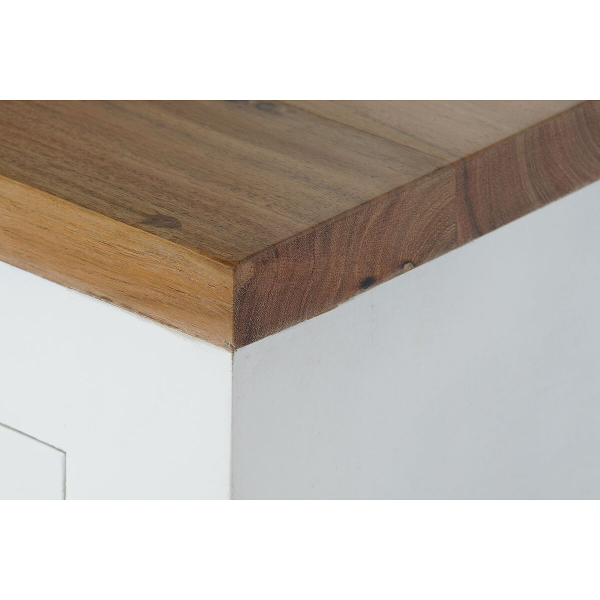 Sidobord DKD Home Decor Vit Brun Akaciaträ Mangoträ 110 x 30 x 80 cm - 2