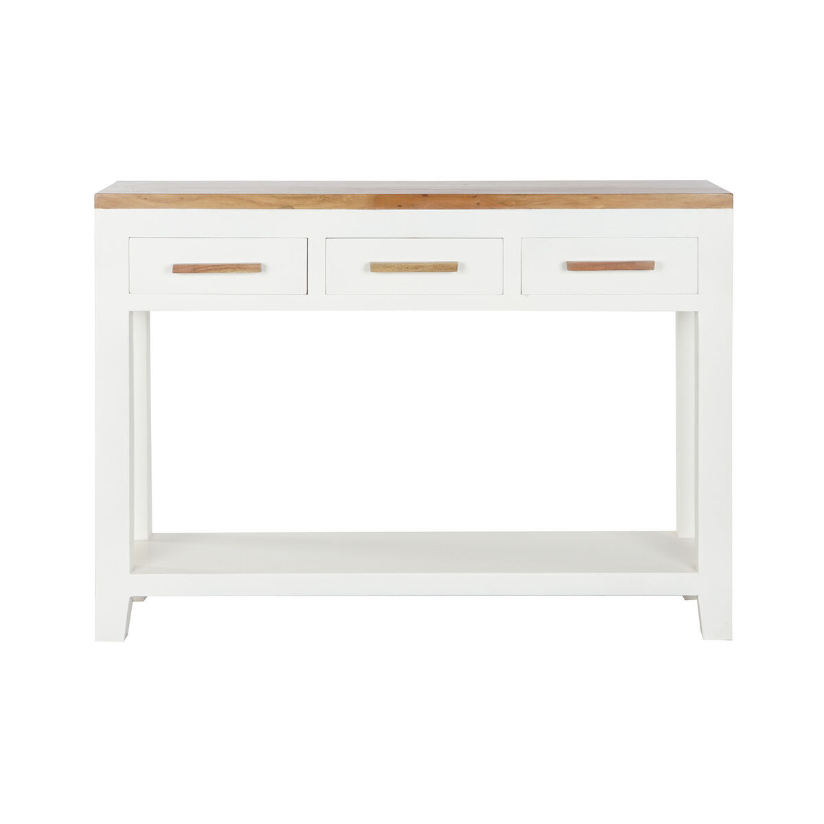 Sidobord DKD Home Decor Vit Brun Akaciaträ Mangoträ 110 x 30 x 80 cm - 5