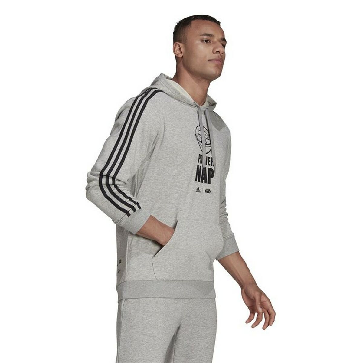 Tröja med huva Herr Adidas X Star Wars: The Mandalorian Ljusgrå - 3