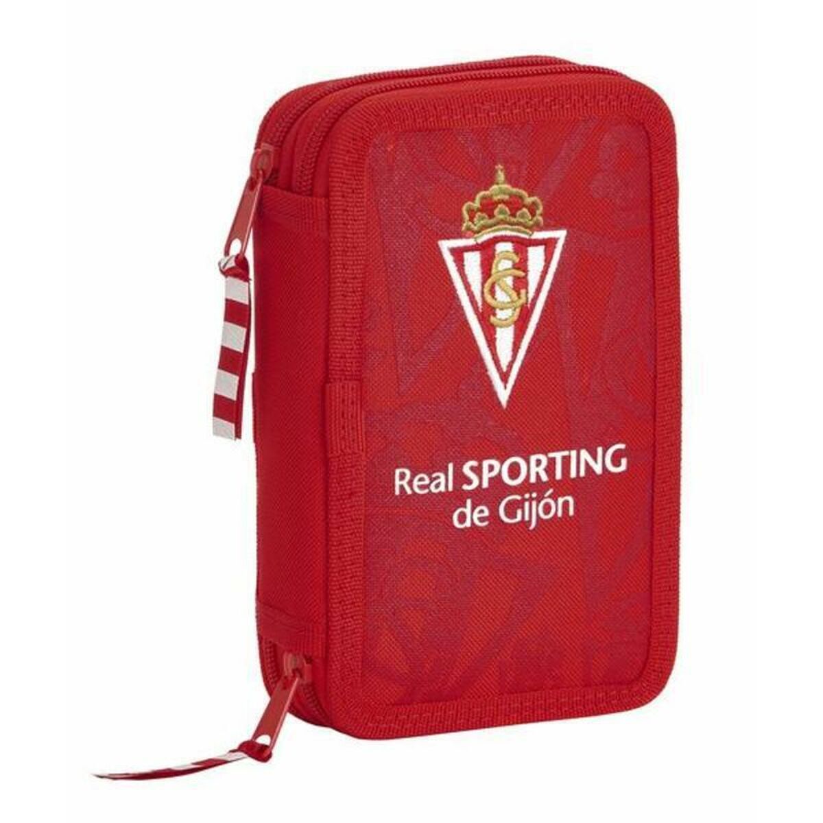 Dubbelt pennfodral Real Sporting de Gijón Röd 12.5 x 19.5 x 4 cm (28 Delar) - 9