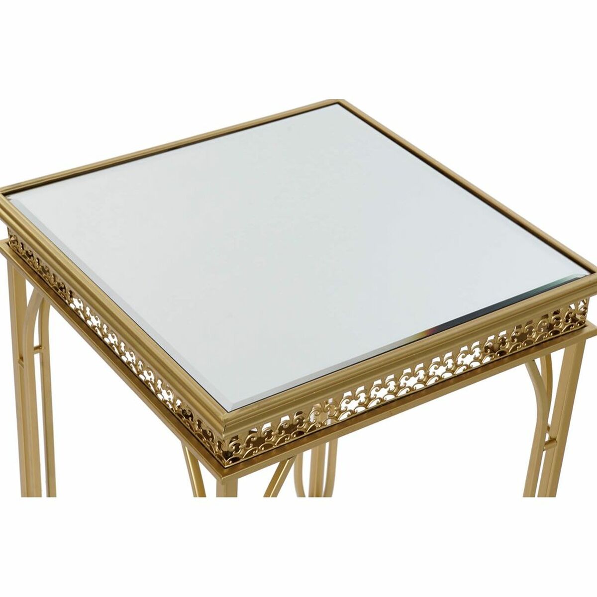 Sidobord DKD Home Decor Metall Speglar (2 pcs) (40 x 40 x 56 cm) (35 x 35 x 51 cm) - 2