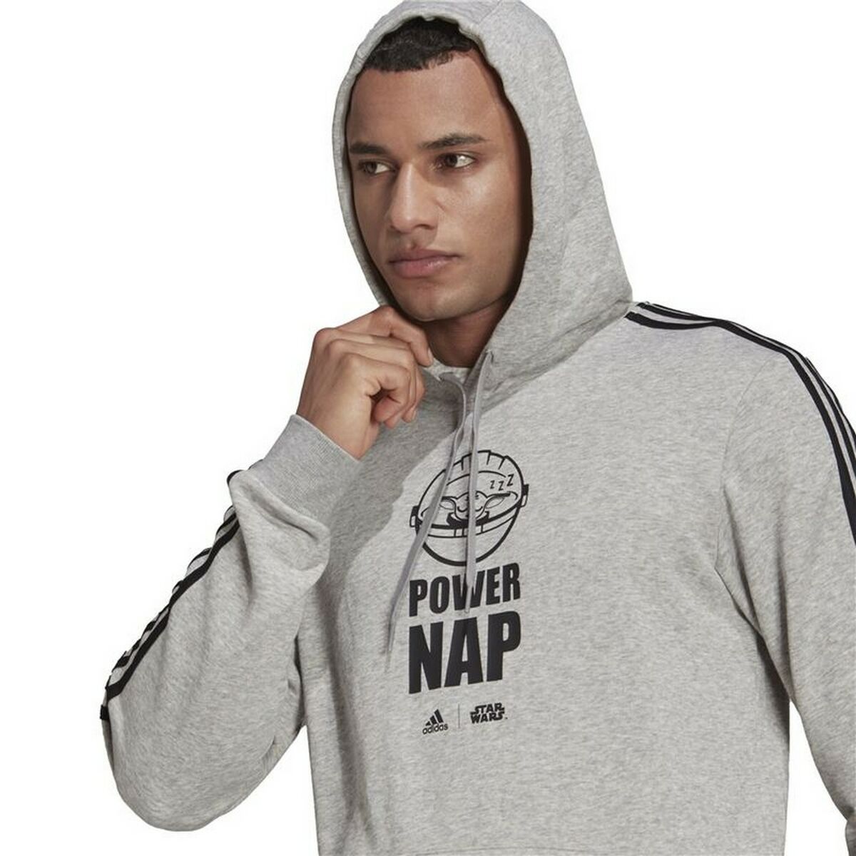 Tröja med huva Herr Adidas X Star Wars: The Mandalorian Ljusgrå - 5