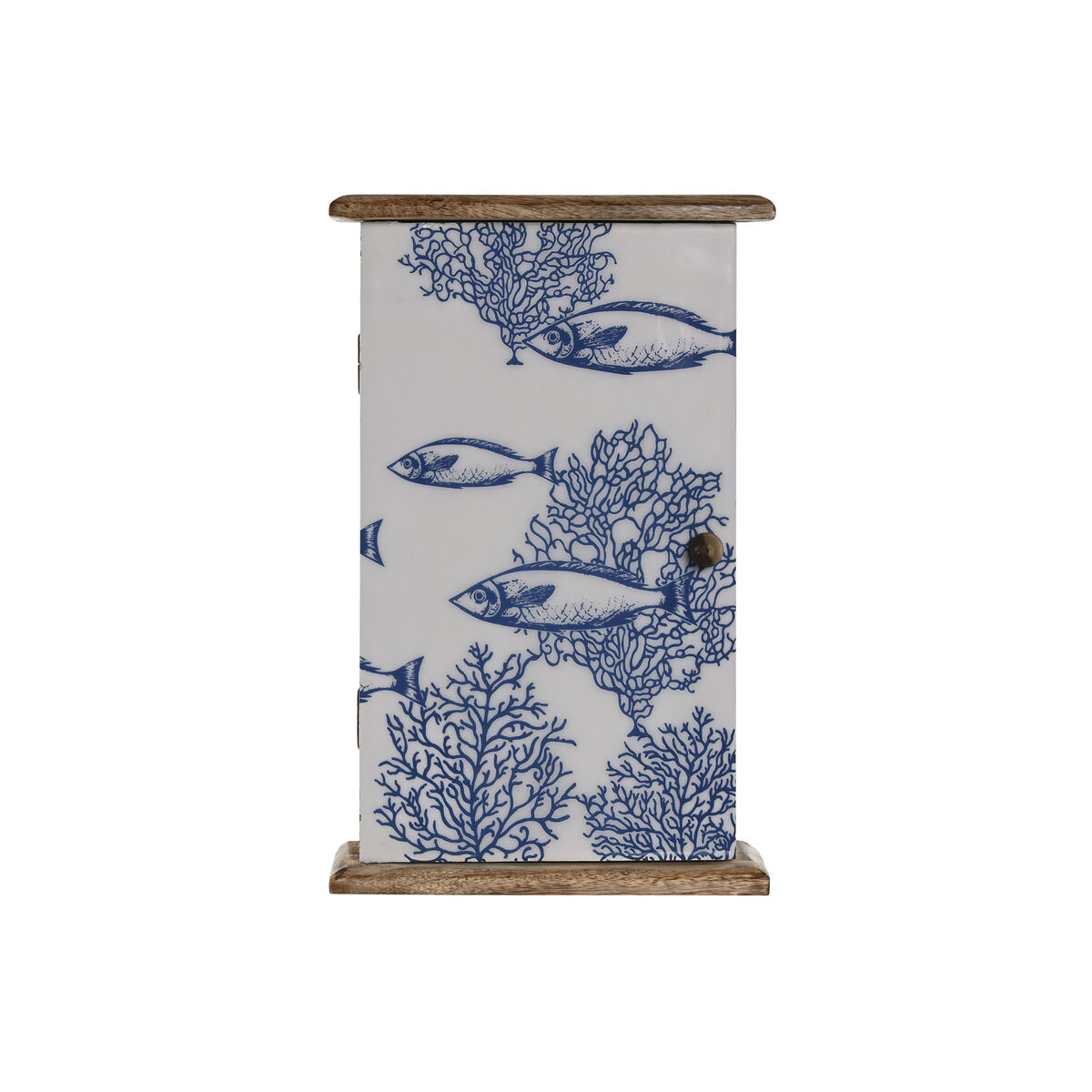 Nyckelskåp Home ESPRIT Blå Vit Naturell 18 x 7,5 x 28 cm