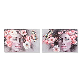 Kanvas DKD Home Decor Girl Kanvas Trä MDF 120 x 3 x 80 cm