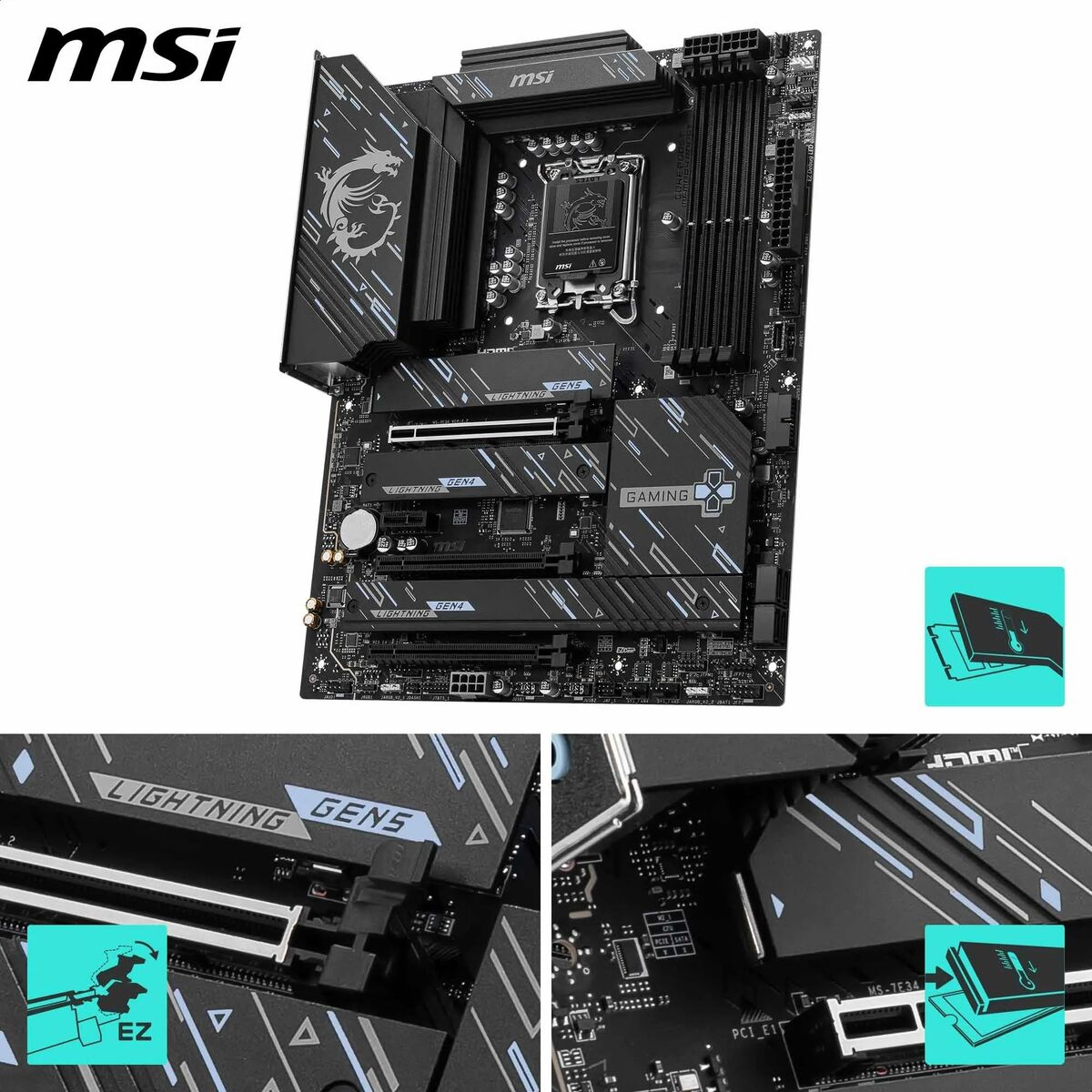 Moderkort MSI Z890 GAMING PLUS WIFI Svart - 2