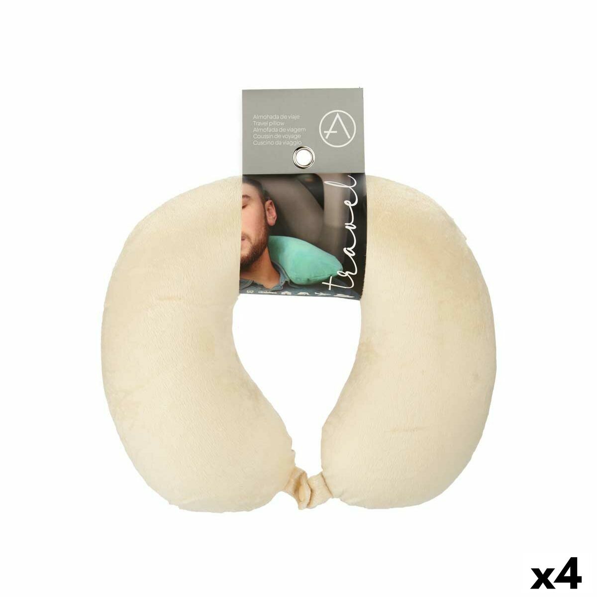 Nackkudden Blå Svart Beige Grå 31 x 10,5 x 27,4 cm (4 antal)