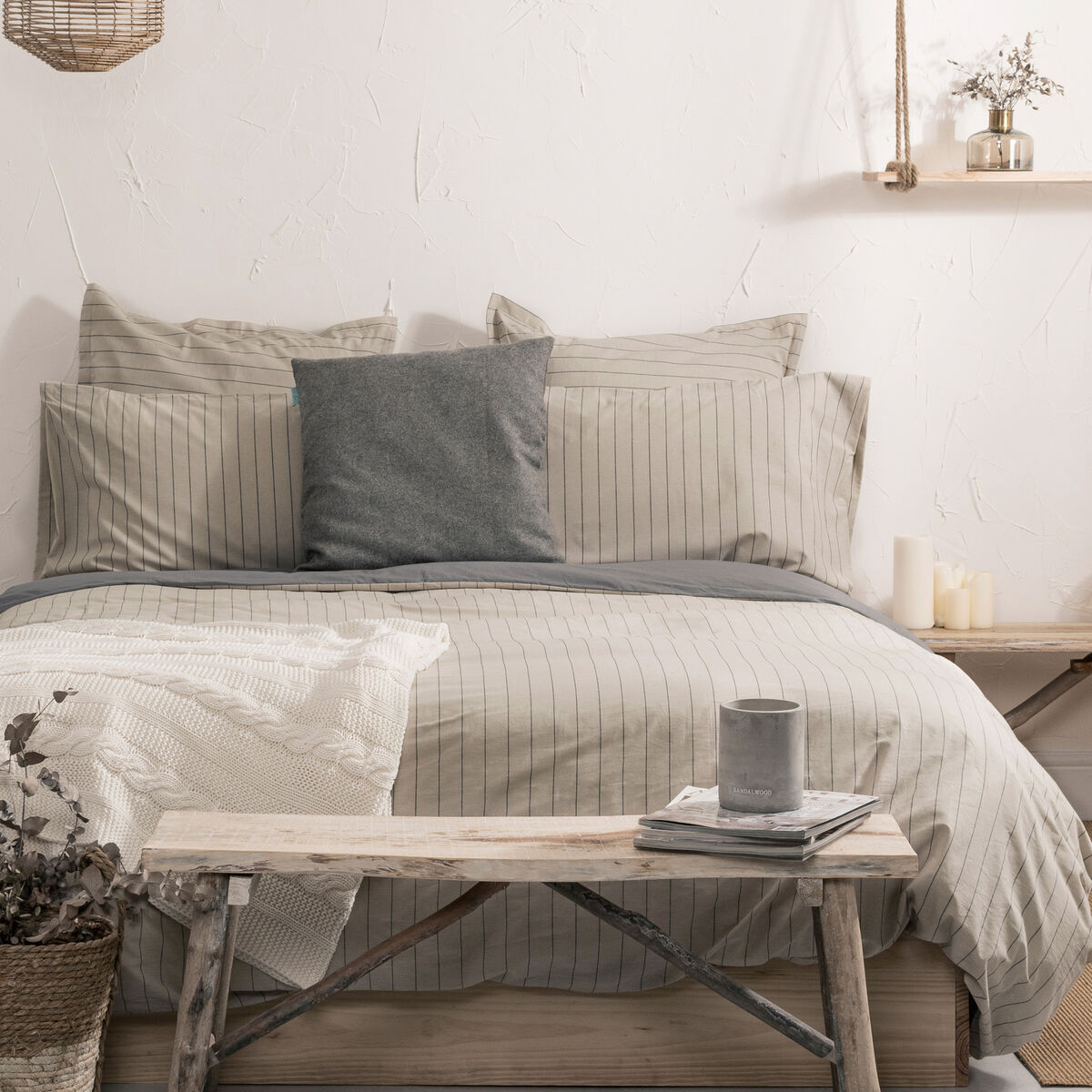 Påslakan HappyFriday Basic Oxford Beige 220 x 220 cm - 2
