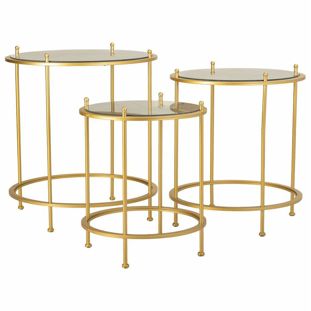 3-bordsset Alexandra House Living Guld 53 x 60 x 53 cm