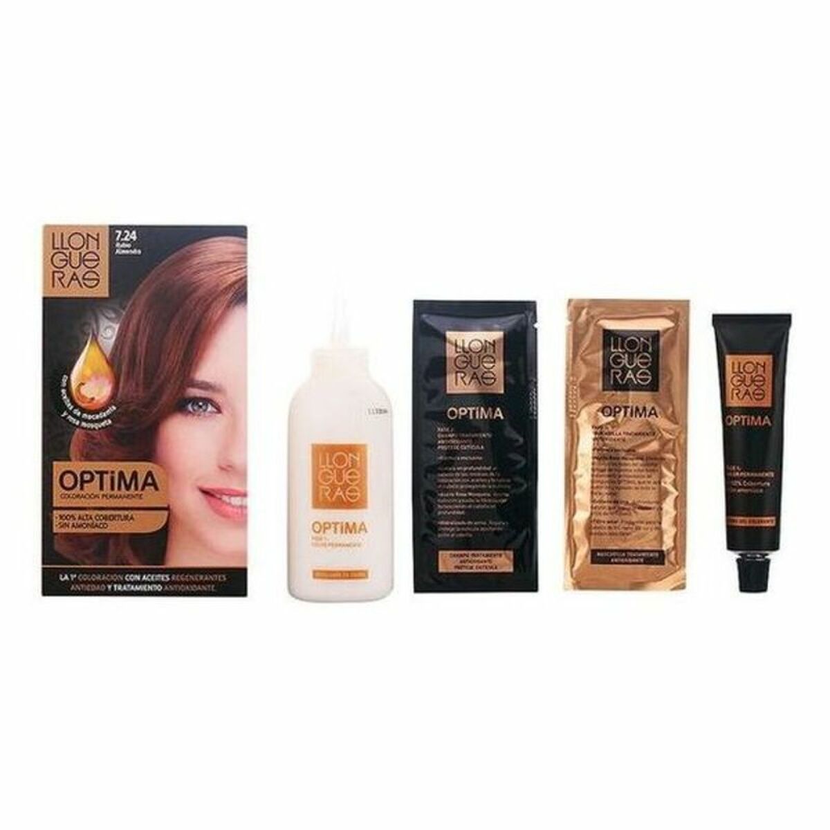 Färg utan ammoniak Llongueras Optima Nº 7.24-Almond Blond (1 antal)