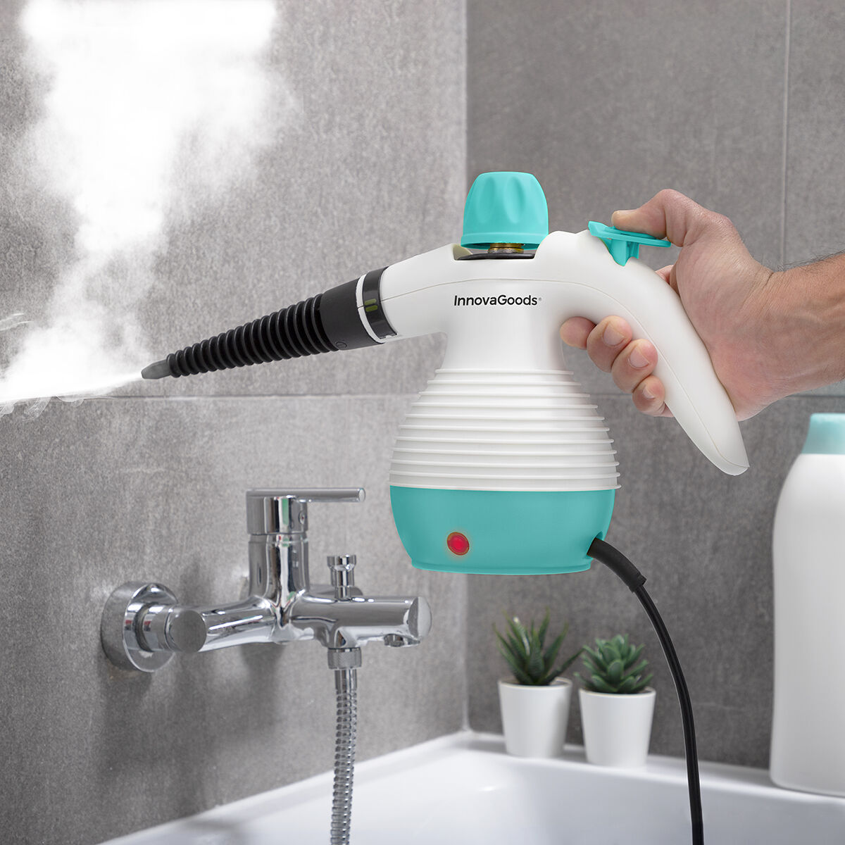 Multifunktionell 9-i-1 handhållen steamer med tillbehör Steany InnovaGoods 0,35 L 3 Bar 1000W - 8