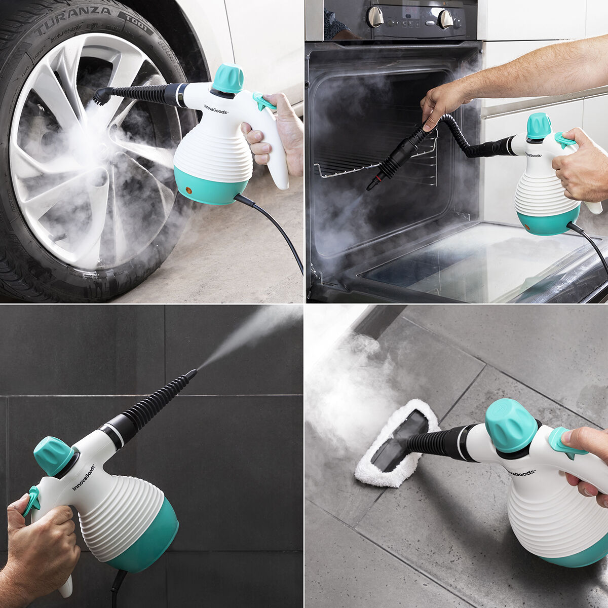 Multifunktionell 9-i-1 handhållen steamer med tillbehör Steany InnovaGoods 0,35 L 3 Bar 1000W - 10