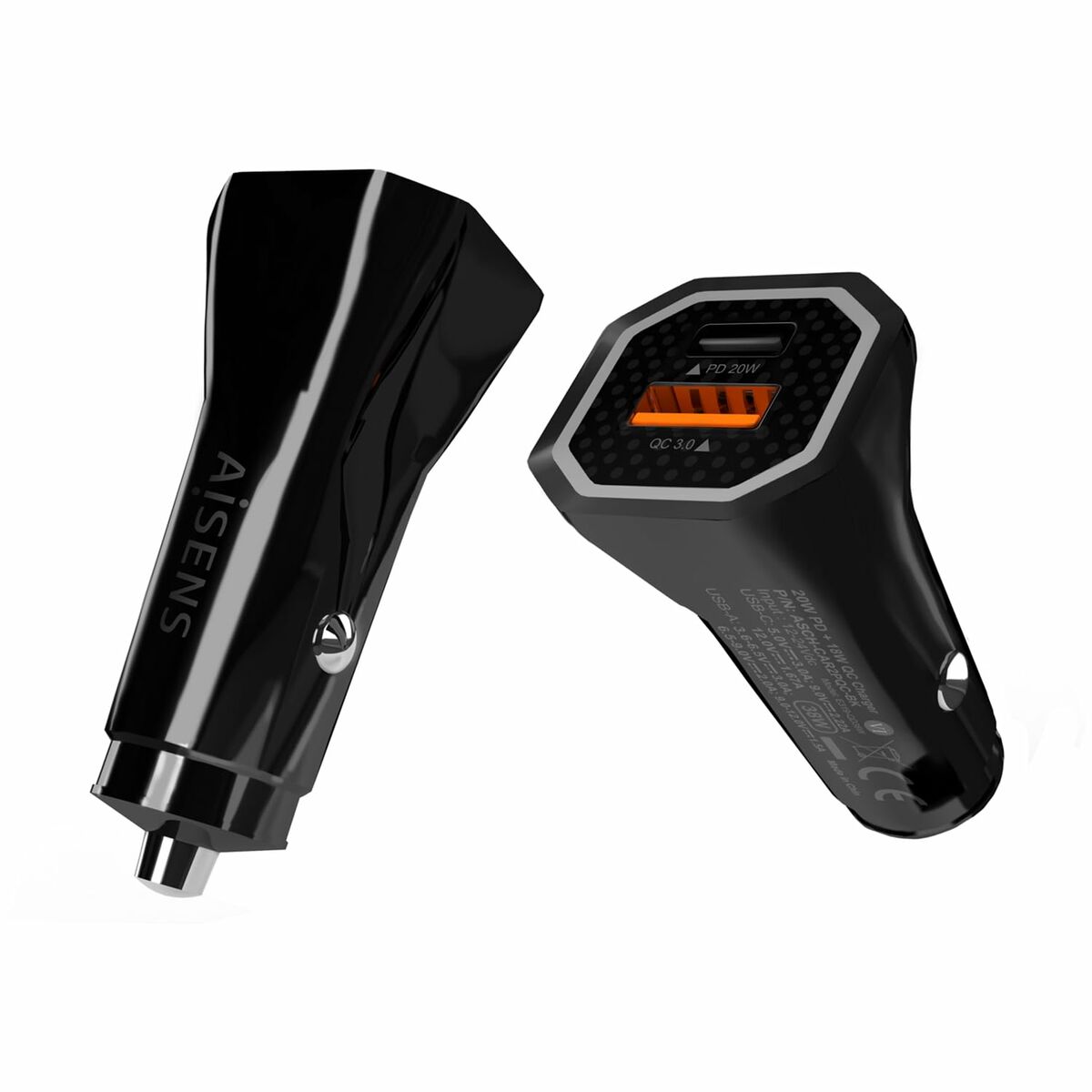 Billaddare Aisens ASCH-CAR2PQC-BK Svart - 3