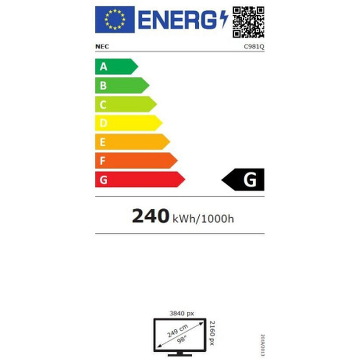 Videovägg Monitor NEC C981Q 4K Ultra HD 98" - 7