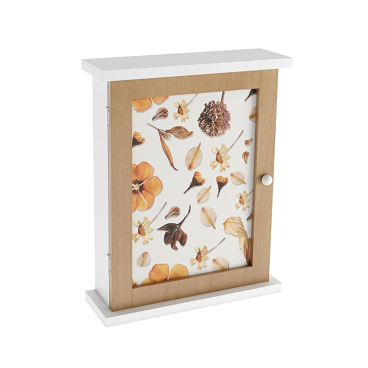 Nyckelskåp Versa Blomblad Trä MDF 6,5 x 26 x 20 cm