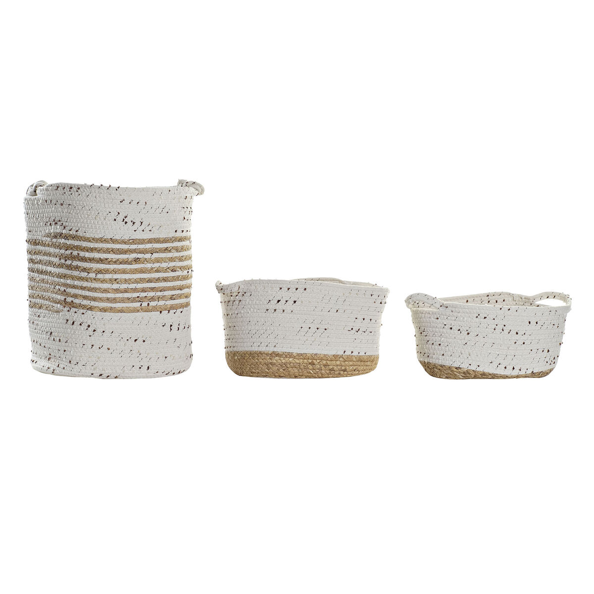 Korg - set DKD Home Decor Bomull Boho Rusar (36 x 26 x 42 cm) (3 Delar) - 9