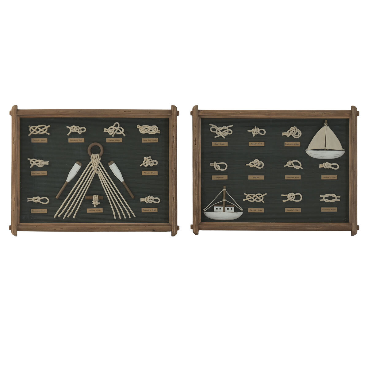 Tavla Home ESPRIT Glas Snöre Furu 59 x 4 x 45 cm (2 antal)